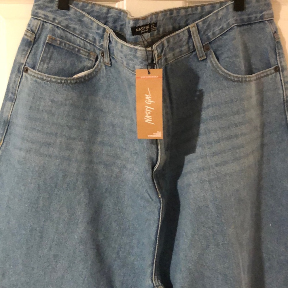 Nasty Gal Collection- Plus Size Organic Denim Wide Leg Slouchy Jean
